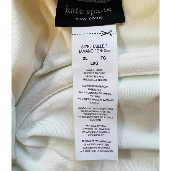 KATE SPADE Swimsuit Swimwear One Piece Ivory Lemon Size XL Beach Resortwear - Picture 4 of 6